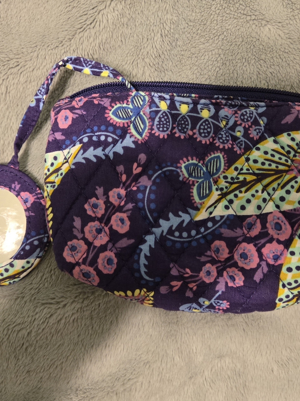 Vera Bradley Floral Quilted Cosmetic Pouch in Purple